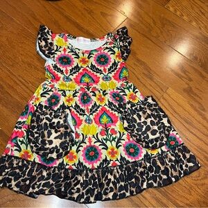 Clover cottage 18-24 month Floral and Leopard Print Kids Dress